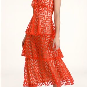 NWT Lulus Someday Swoon Coral Midi Dress Size M